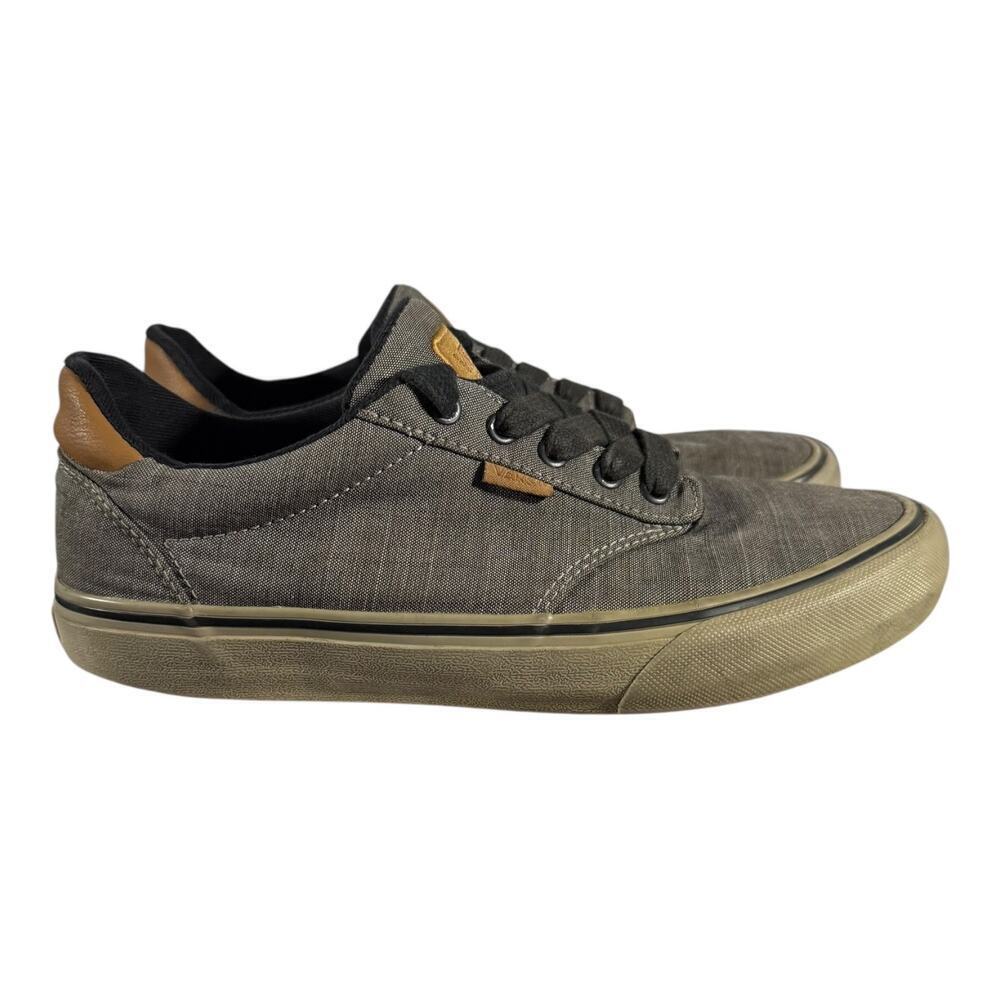 Vans Atwood Canvas Low Sneakers Men’s 8.5 Gray Brown Casual Skate Shoes